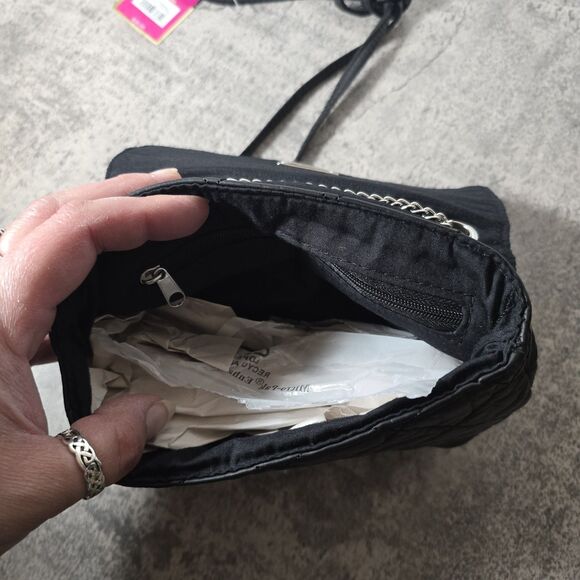 Vintage Y2K Candies Crossbody Bag Purse Quilted Metallic Black 2000s New - Picture 6 of 8